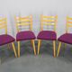 Ensemble de quatre chaises de salle à manger en hêtre des années 1960, Tchécoslovaquie