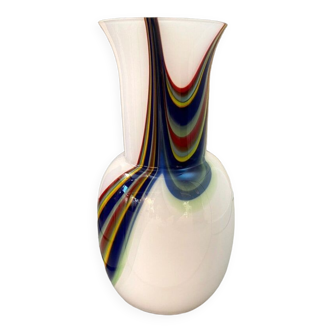 Vase Murrine contemporain en verre de Murano avec style multicolore