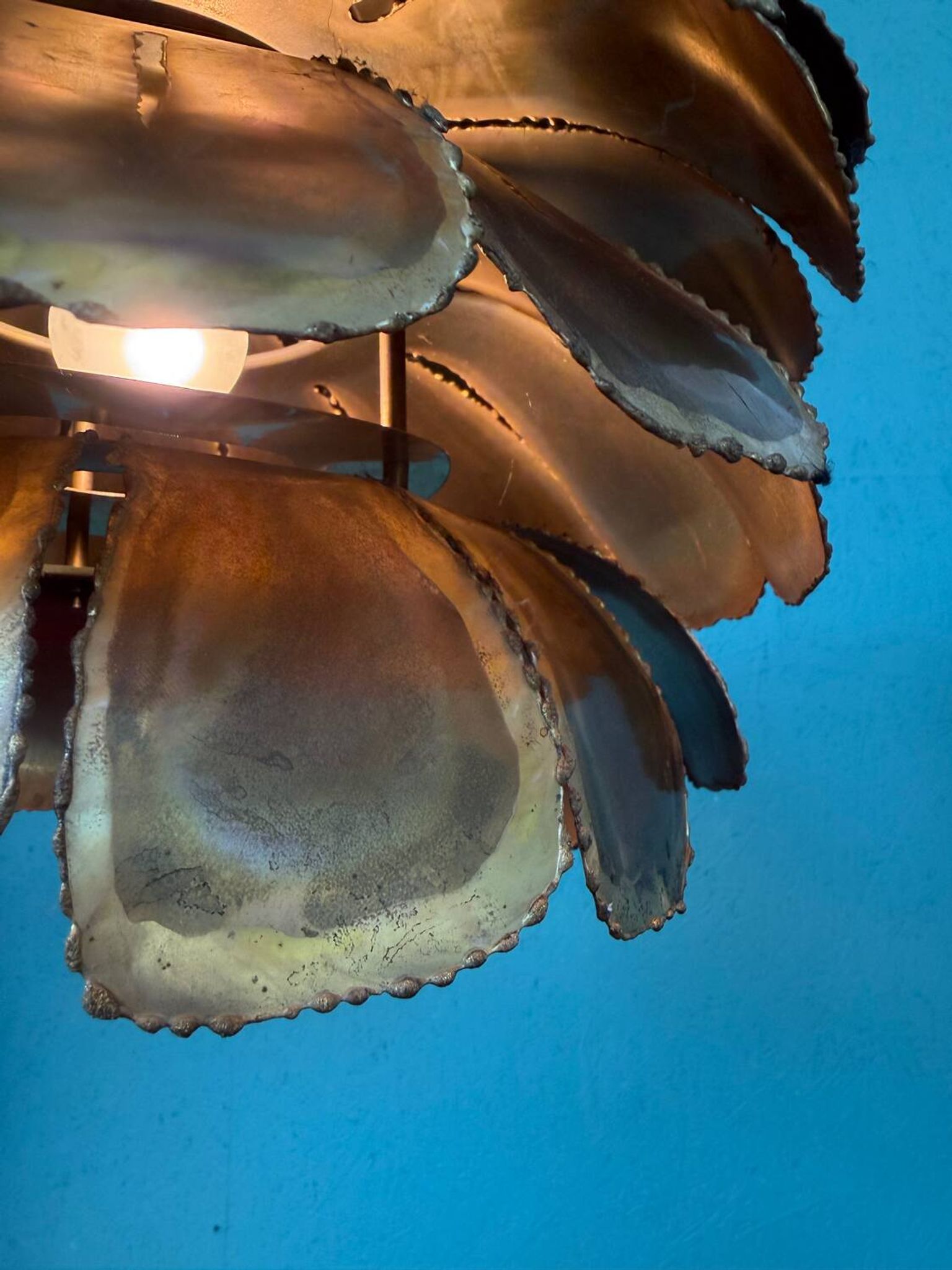 Mid Century Modern Brutalist Artichoke Pendent By Sven Åge Holm Sørens