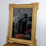 Antique 19th century gilded mirror 94 x 70 cm