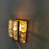 Old Swedish wall lamp, made of hard pressed glass, brass and metal