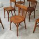 Set of 6 mismatched blond wood bistro chairs