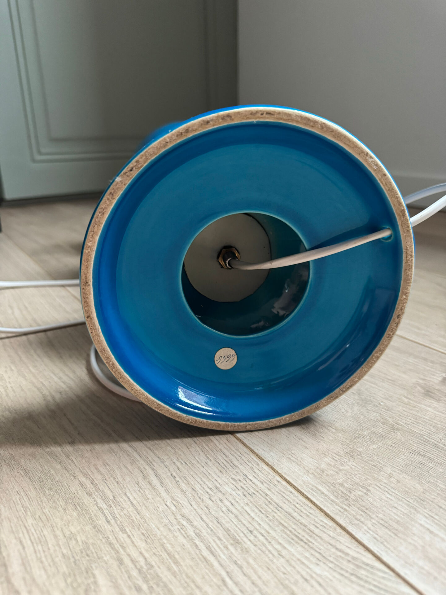 Vintage blue ceramic lamp
