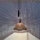 Adjustable Wicker and Teak Pendant Lamp