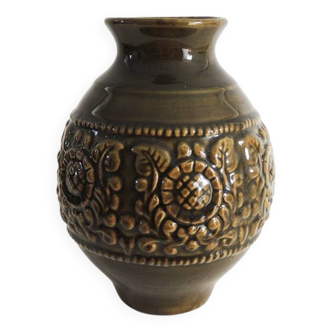 Antique West German Green Ceramic Vase