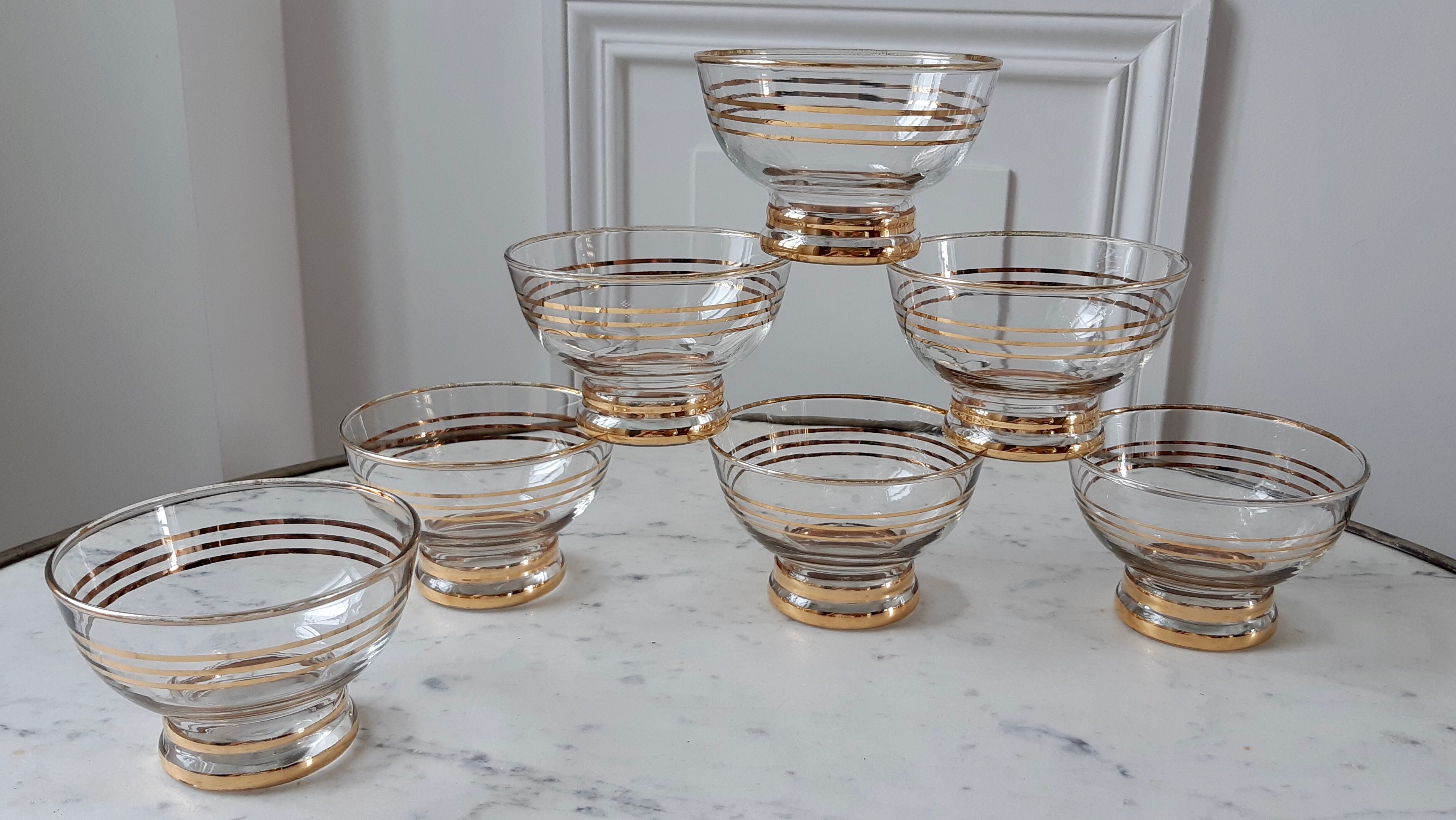Lot de 7 coupes à champagne années 50