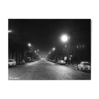 Photographic print framed Paris in 1965 Bd de Bercy the night II (Paris 12th)