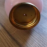 Vintage soliflore vase in pink opaline and golden brass