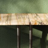 Art Deco console in onyx and steel