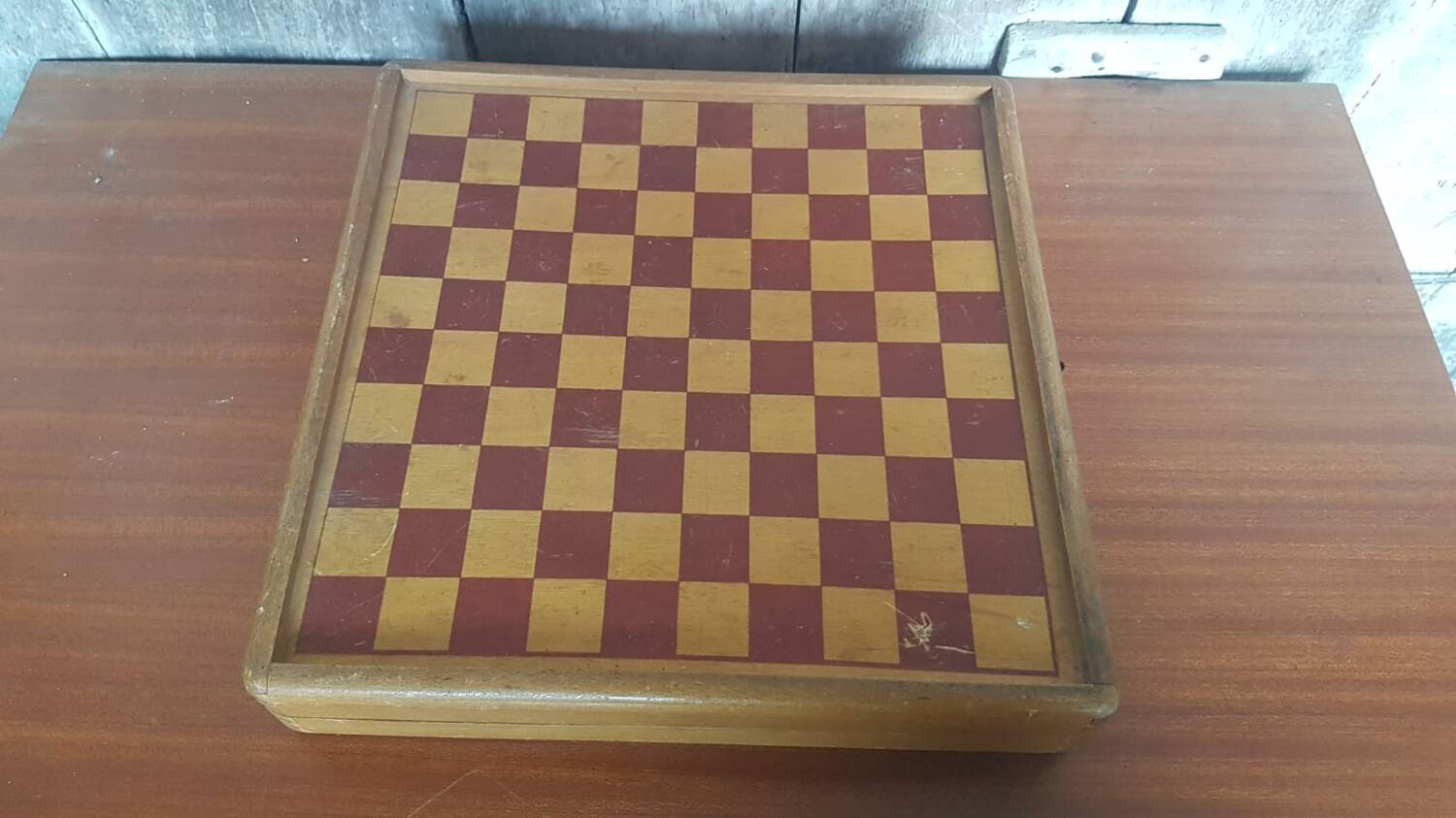 Ancien Plateau De Jeu De L’Oie Dames Petits Chevaux En Bois Vintage #A690
