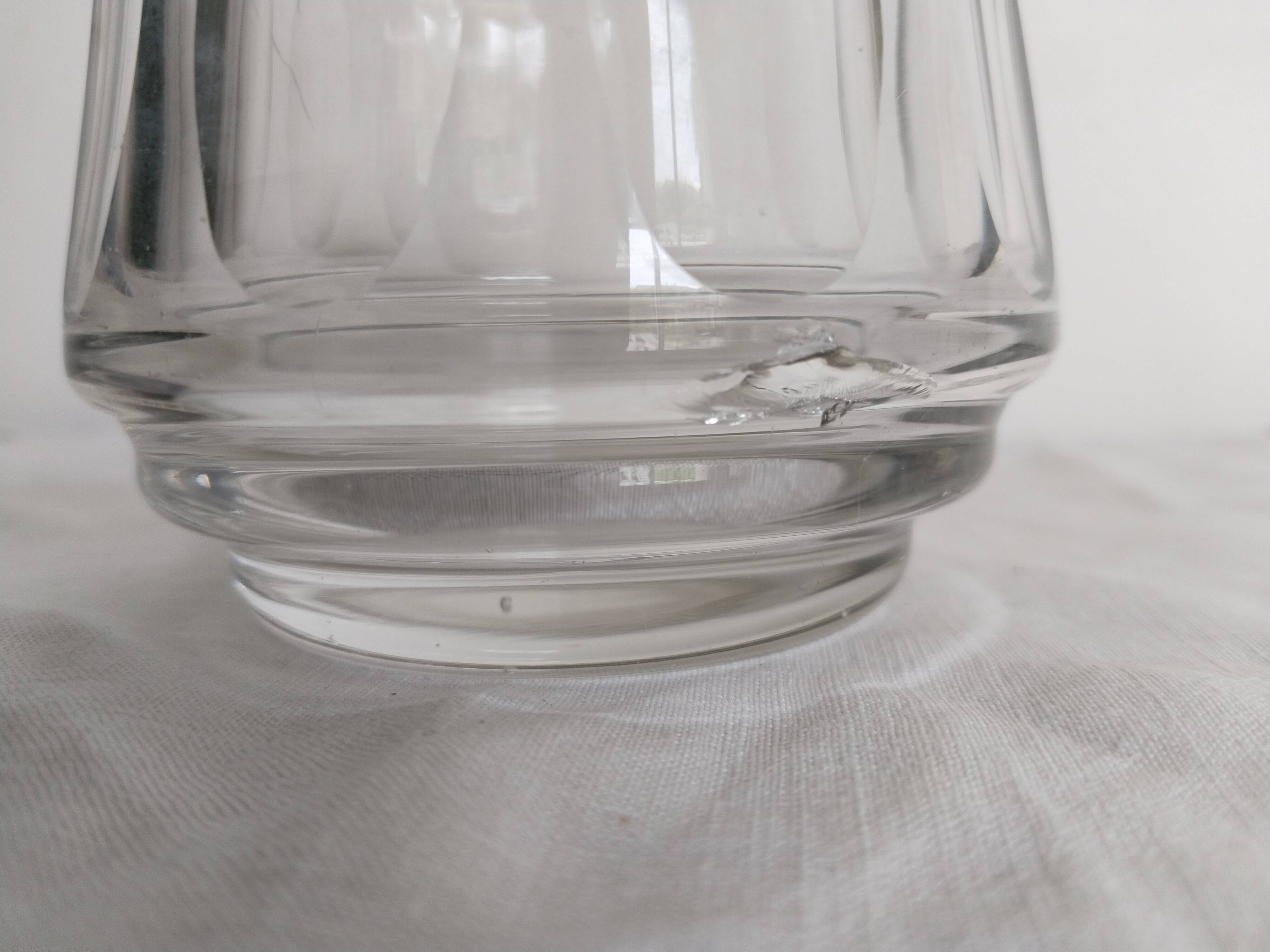 Jam pot, jam maker, sugar bowl, in crystal and silver metal