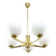 Mid-century Modern Italian Brass and Opaline Chandelier, 1960s