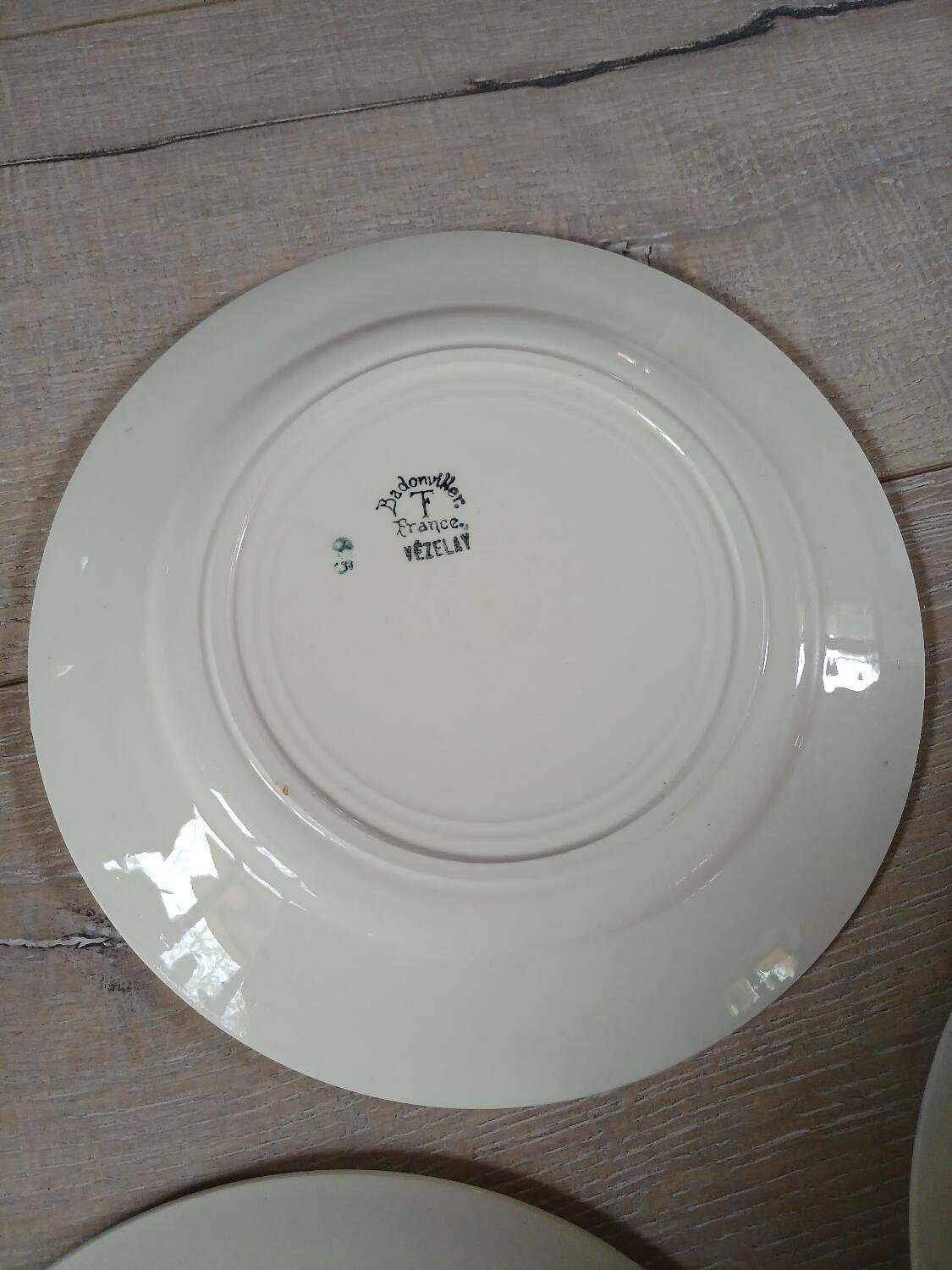 3 old Badonviller dinner plates