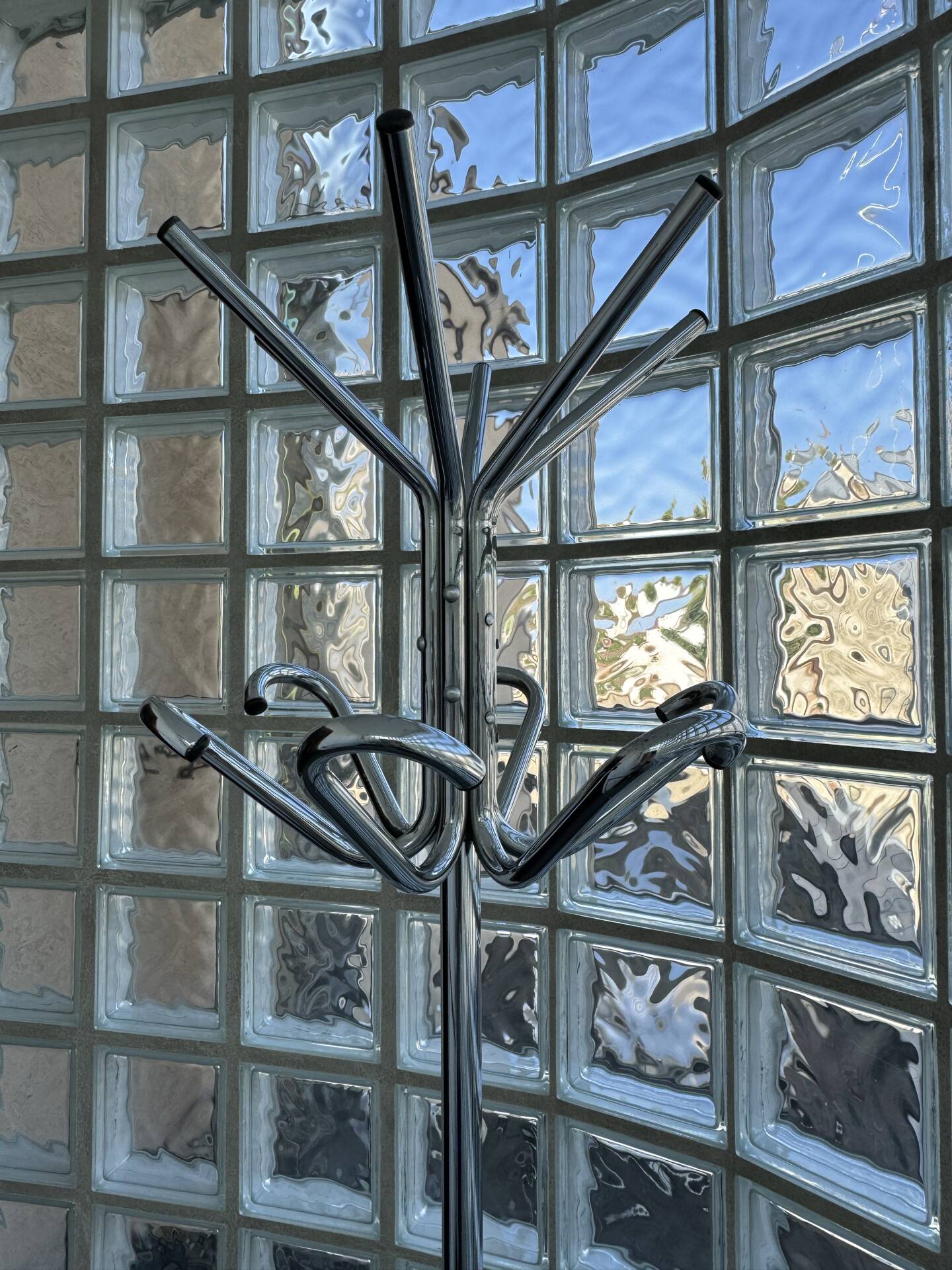 Portemanteau perroquet métal chromé