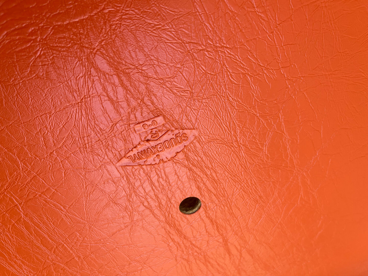 Chaises pliantes vintage Soudexvinyl Chrome / skaï orange