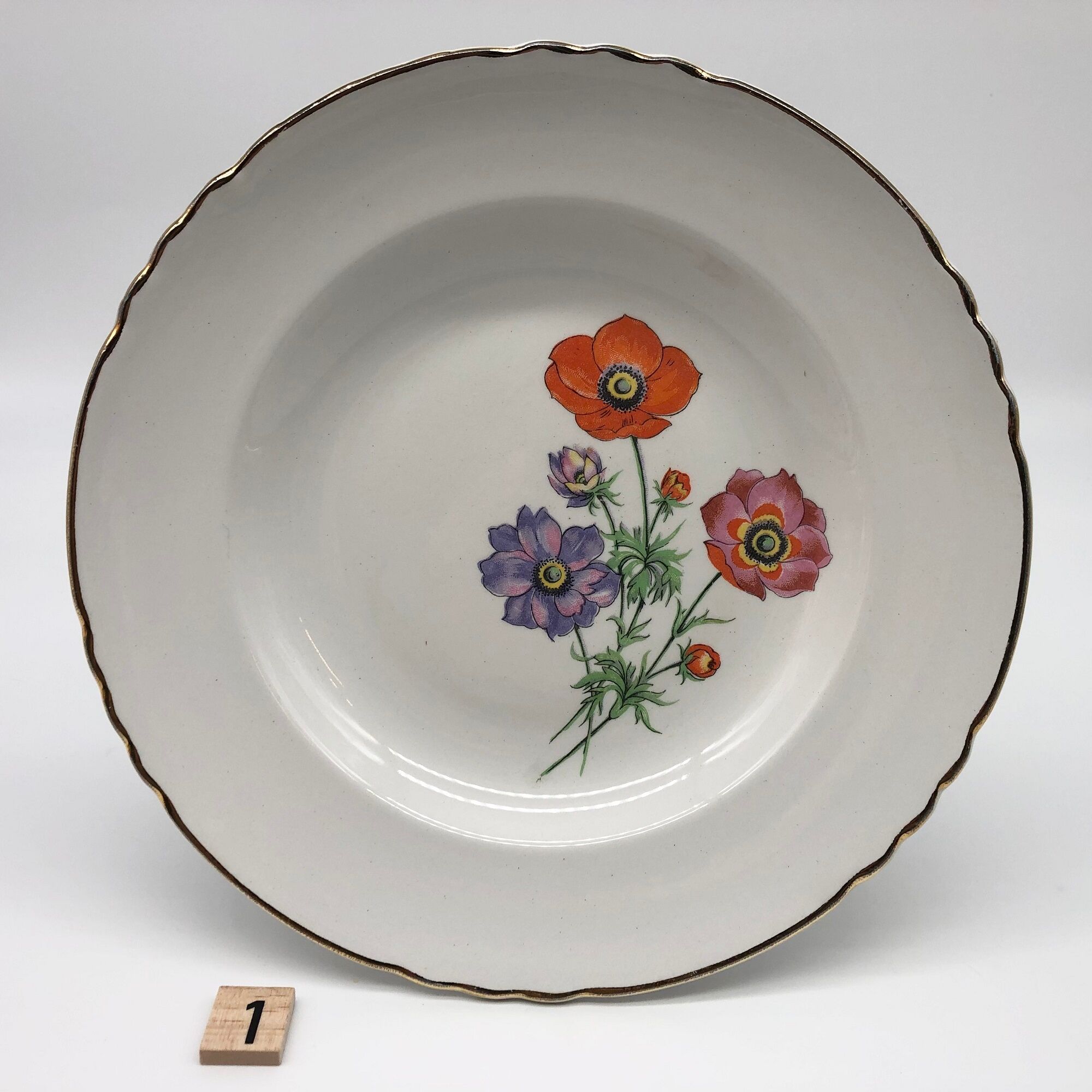 6 Hollow porcelain plates "Moulin des Loups" Beaulieu model