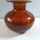 Vase en verre bullé orange