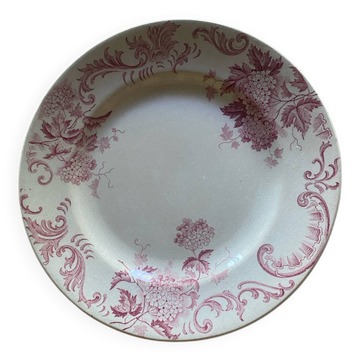 Assiette plate Saint Amand et Hamage boule de neige