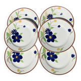 Gien - 6 flat plates - tournefeuille