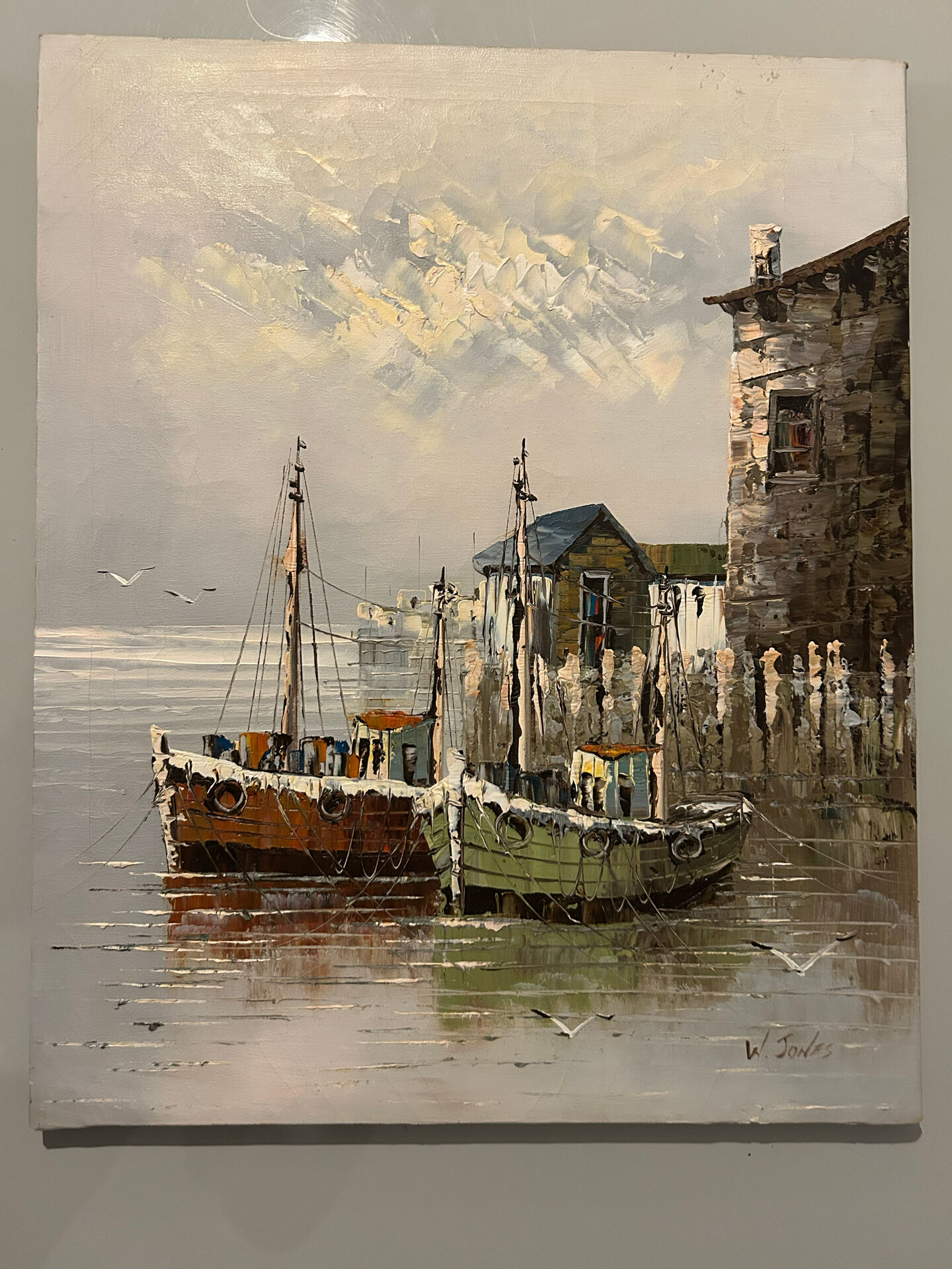 Painting, marine signed W. Jones