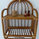 Rattan wall shelf