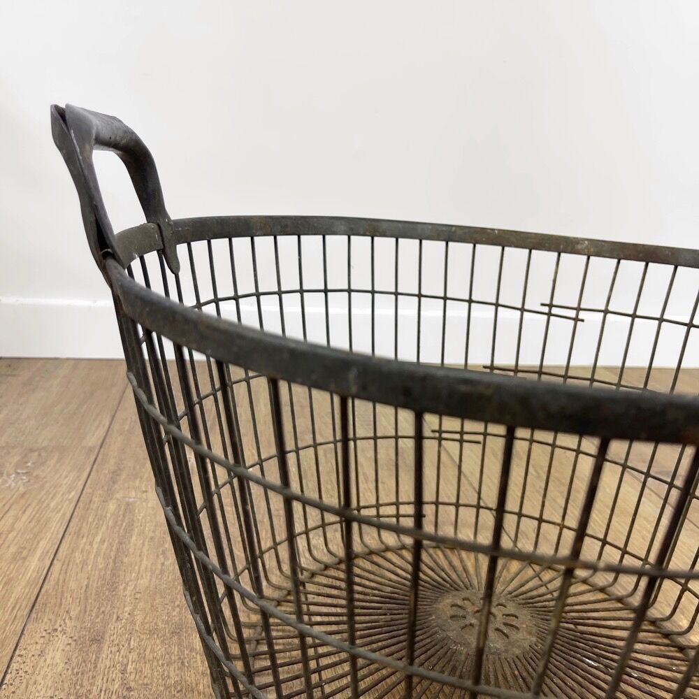 Old metal harvest basket