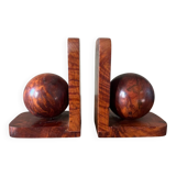 Art Deco bookends in elm burl