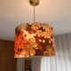 35 cm lampshade printed with vintage 70s flowers for suspension or lamp.