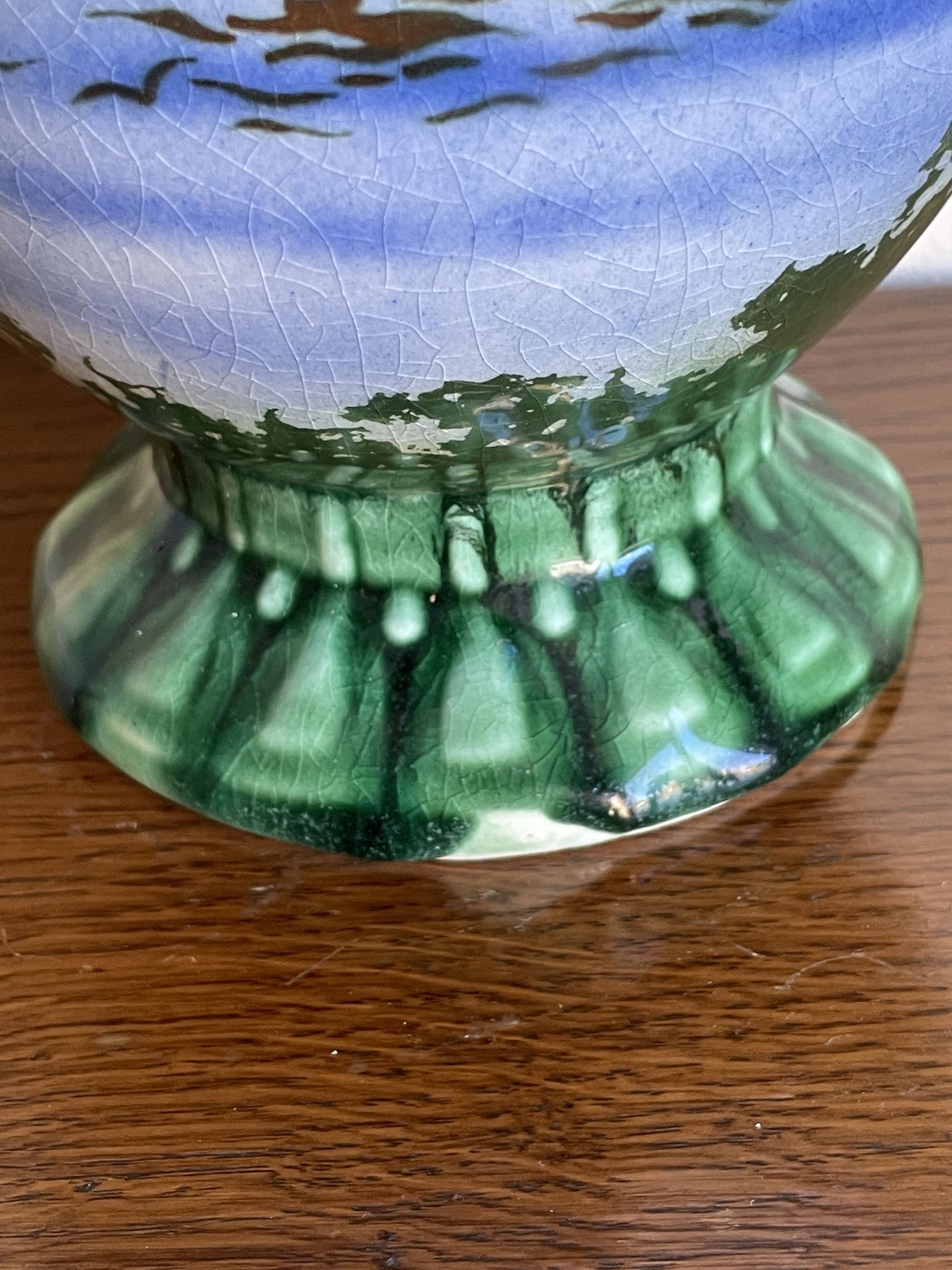 Vase Gustave bihl Tchécoslovaquie avec 2 anses art nouveau
