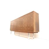 Vintage XXL burl walnut sideboard / high sideboard from the 60s