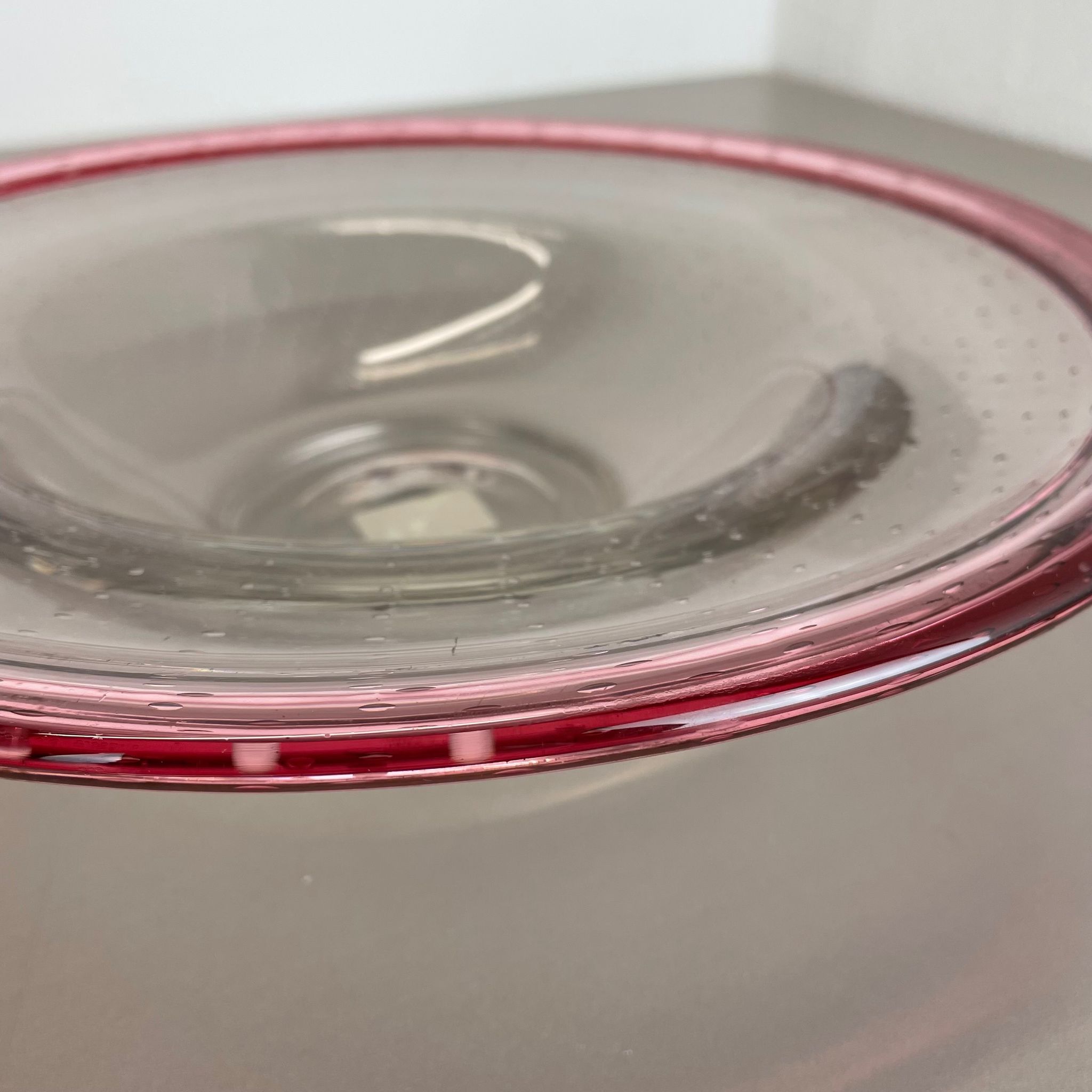 German 2,2kg Glass Bowl by Karl Wiedmann for WMF, 1960s Baushaus Art Deco