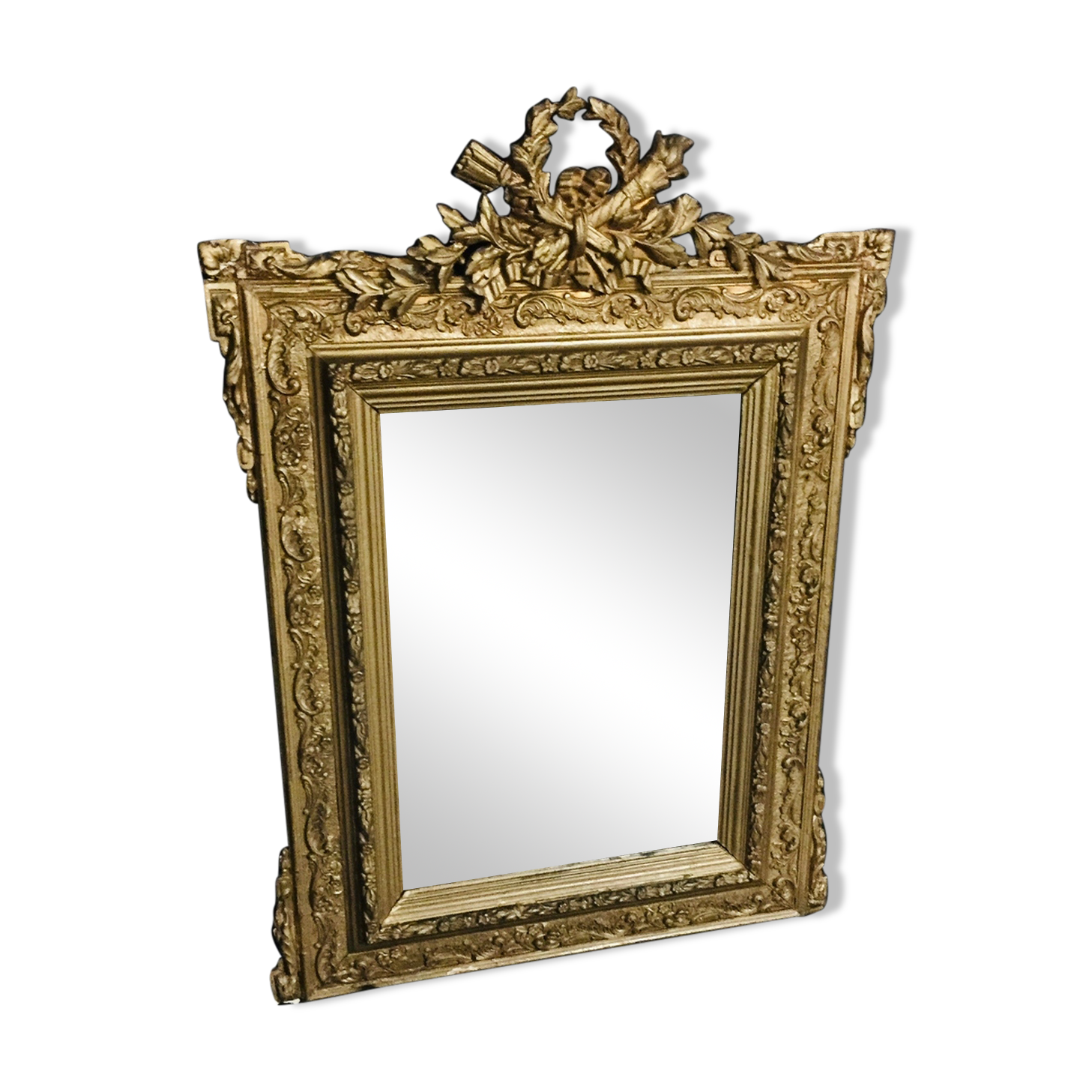 Old gilded mirror louis XV style - 72x53cm