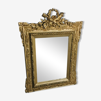 Miroir ancien doré style Louis XV - 72x53cm