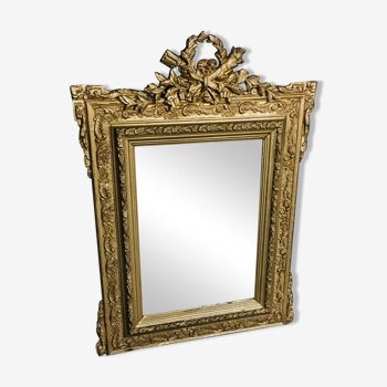 Old gilded mirror louis XV style - 72x53cm