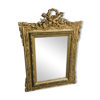Old gilded mirror louis XV style - 72x53cm