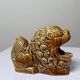 Vintage 60s-70s brown glazed ceramic Foo dog ashtray.