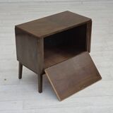 1960s, Danish radio/TV commode, laqered ash wood, wood marquetry door.