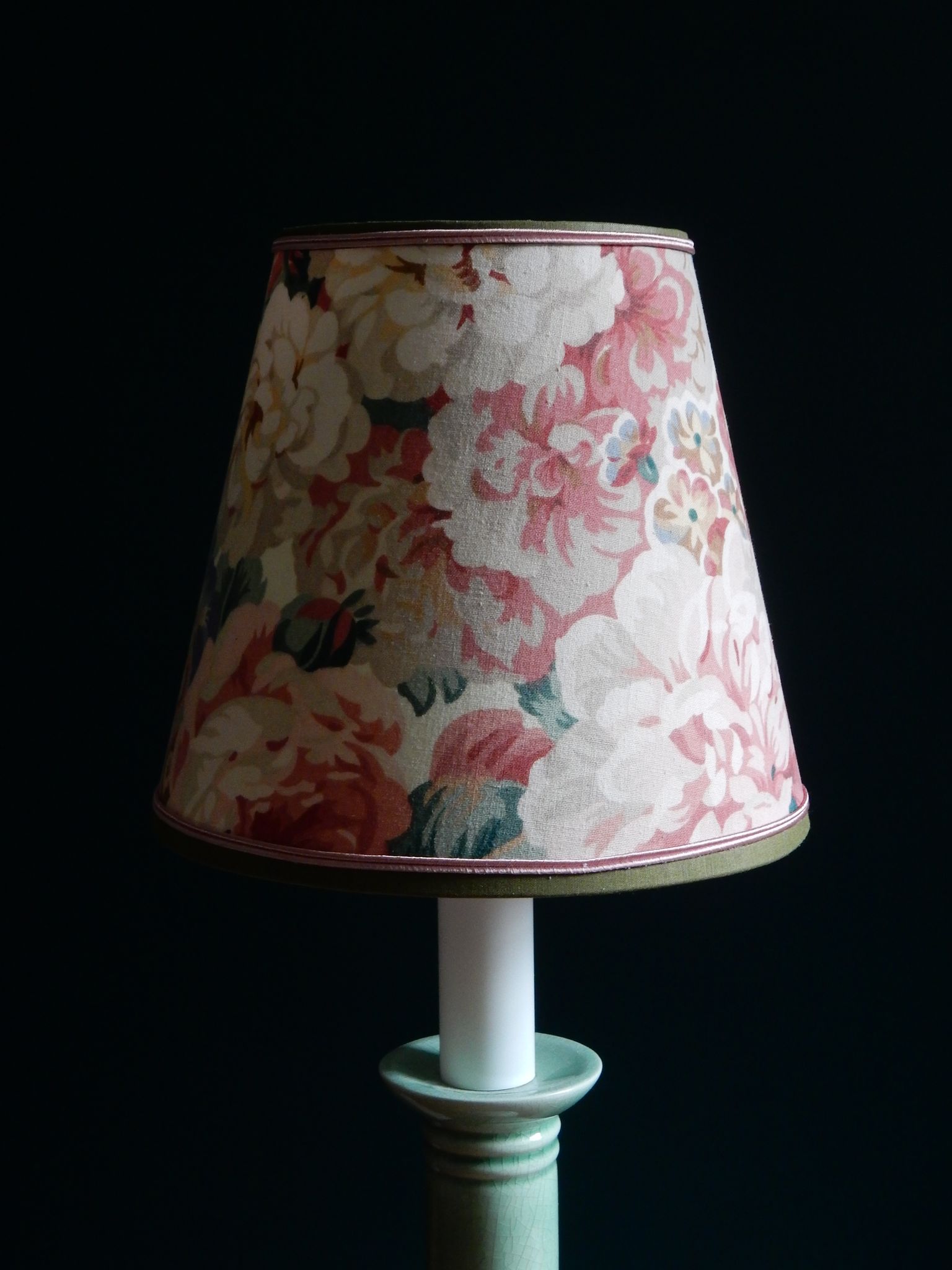 Vintage Kotska foot lamp and English floral fabric lampshade