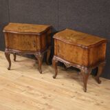 Paire de tables de chevet italiennes en bois, années 50