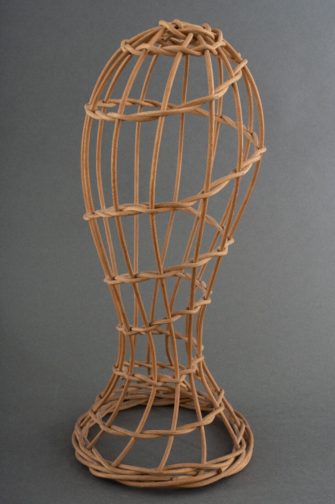 Head to hat Marotte Rattan hat shop head 1950