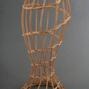 Head to hat Marotte Rattan hat shop head 1950