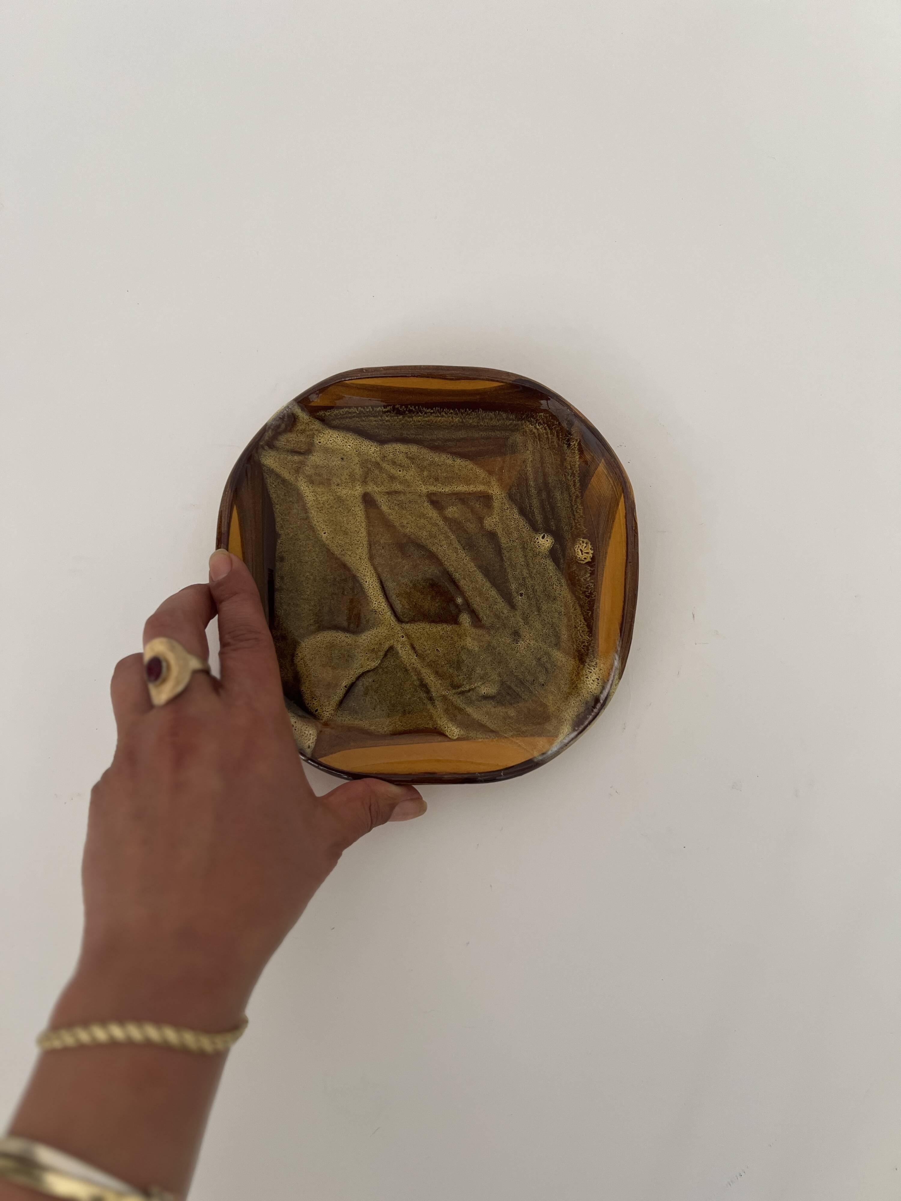 Ceramic bowl emptier signed Vallauris, France 1950