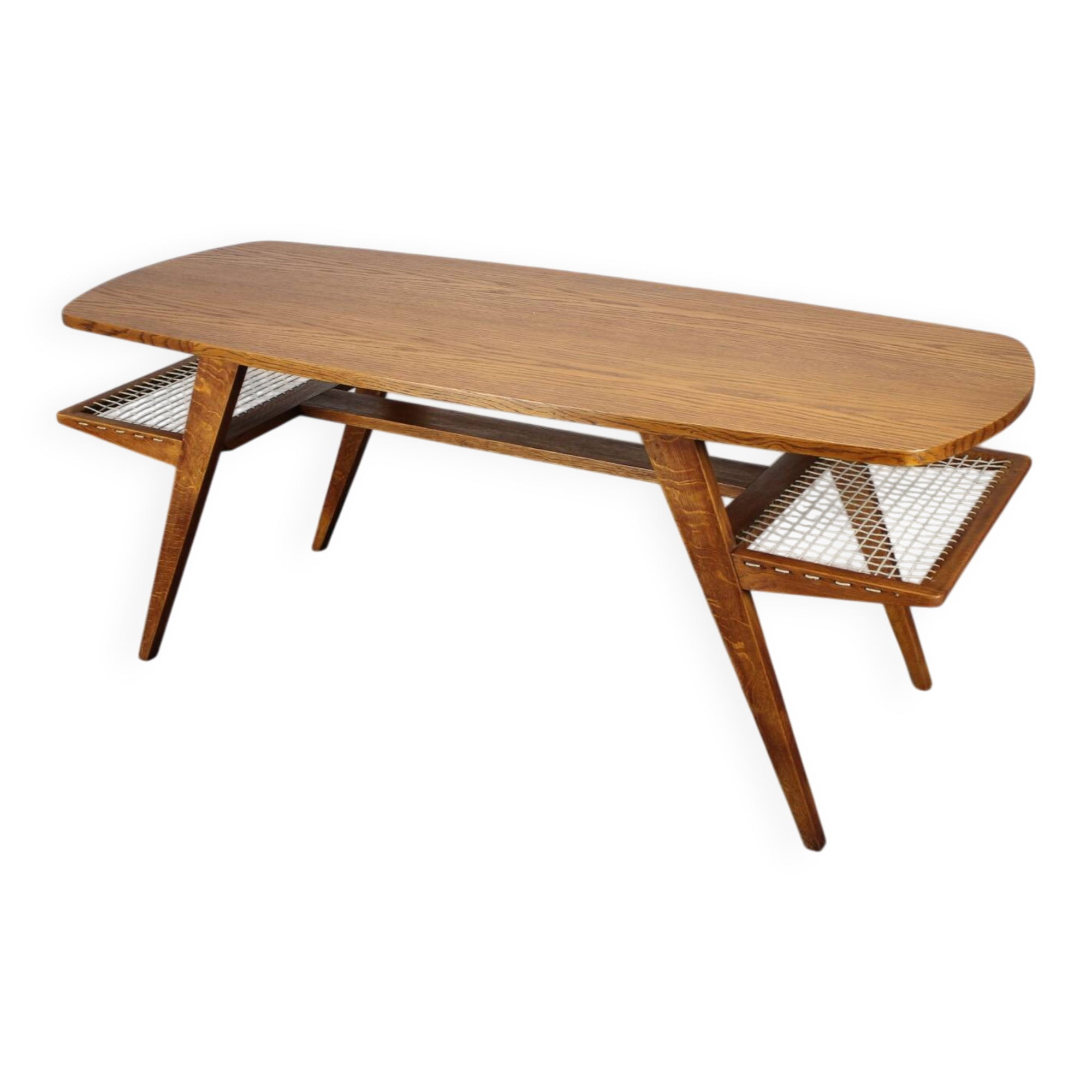 Mid-century Danish teak coffee table with magazine rack, Denmark 1960.