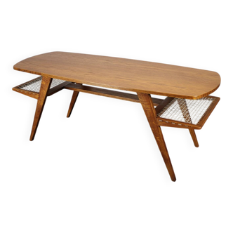 Mid-century Danish teak coffee table with magazine rack, Denmark 1960.