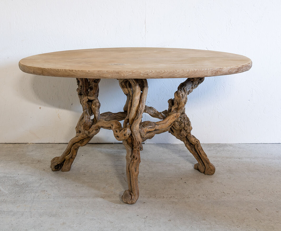 Coffee or extra table in raw wood