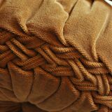 Velvet cushion rosette bronze camel braided