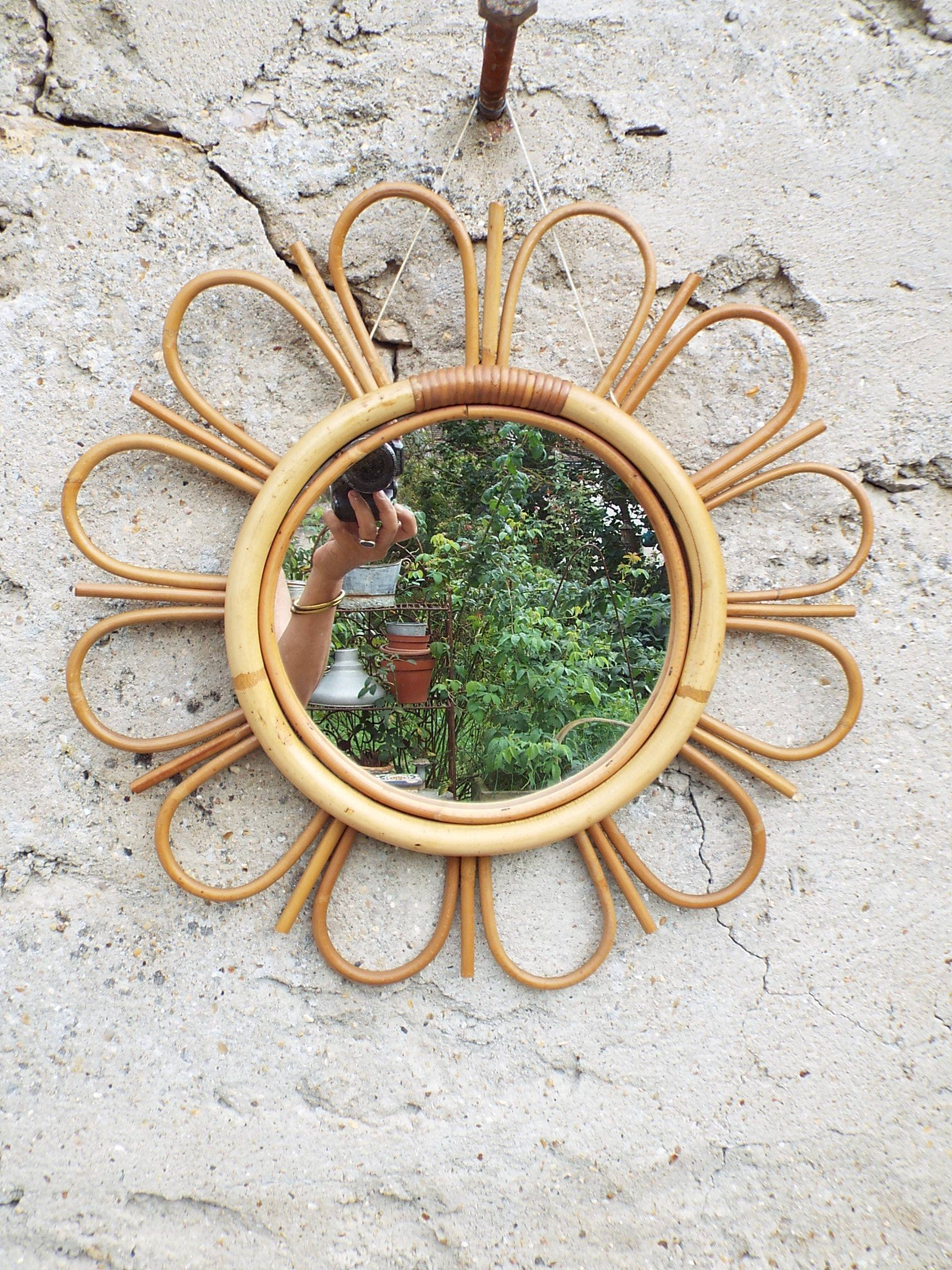 Rattan mirror