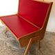Bench bench-chest vintage 1960-1980's in blond beech and red skaï