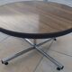 VINTAGE round coffee table in metal and wood