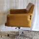 Modernist office armchair in yellow faux leather - 1950s